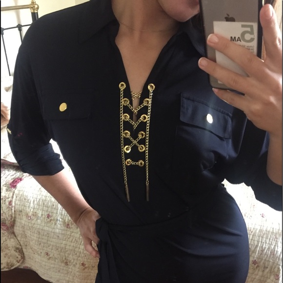 MICHAEL Michael Kors Chain Lace Up Dress - Picture 4 of 10